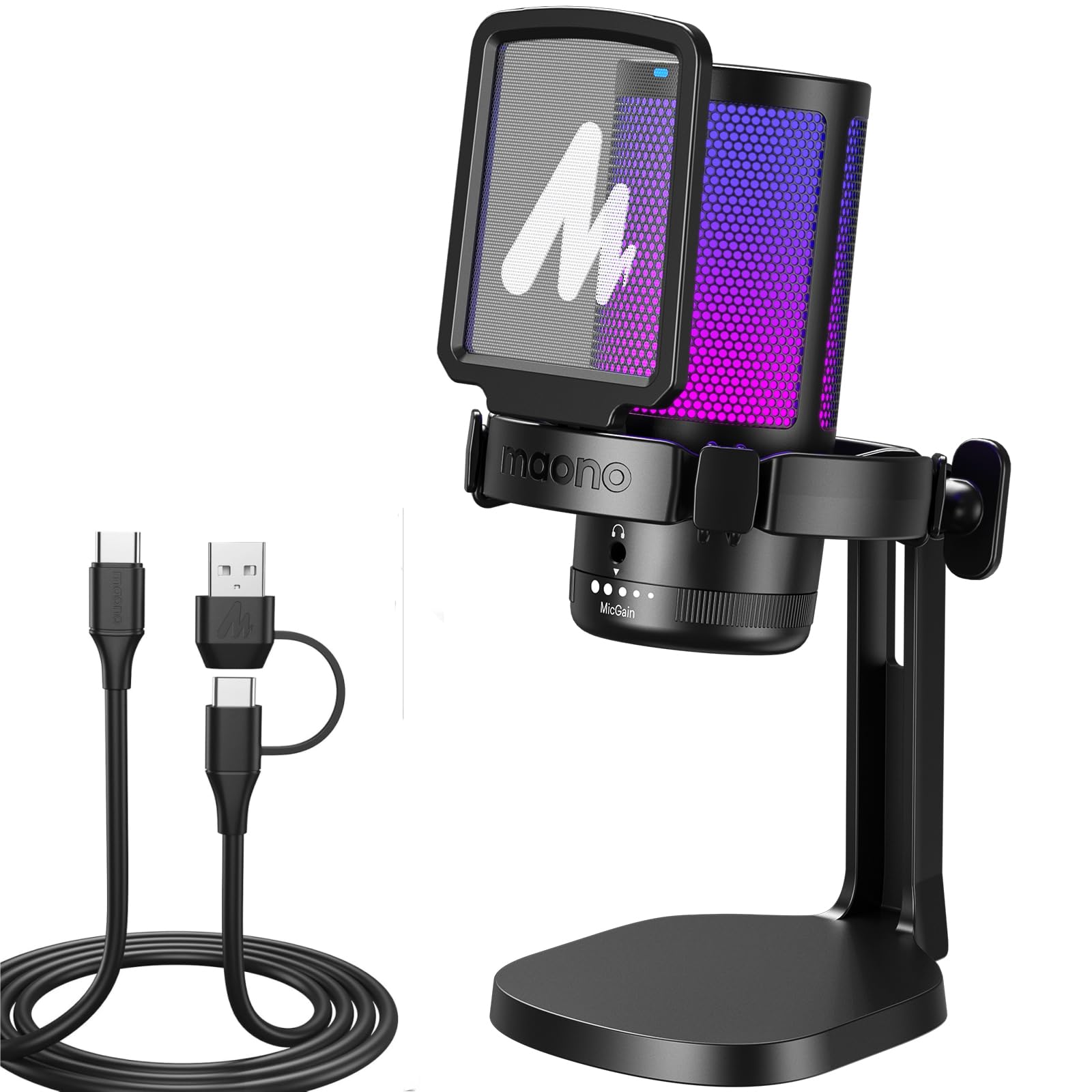 Amazon.com: MAONO DGM20 USB Gaming Microphone for PC, Noise